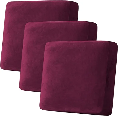 Miniatura 42 de H.VERSAILTEX - Funda de terciopelo elástica y afelpada para protección de cojines de sofá biplaza, silla o sofá, 2 piezas, tamaño grande, color gris