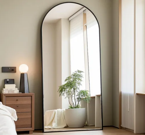 Miniatura 9 de Prywot Espejo arqueado de cuerpo completo, 70"x26" Espejo de pie independiente, Espejos modernos de cuerpo completo con soporte, Espejos de pared