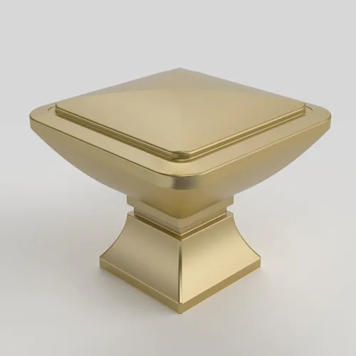 Miniatura 35 de 9BUILD Paquete de 6 pomos de latón cepillado de 1.2 pulgadas para gabinetes, pomos dorados para cajones, perillas cuadradas para gabinetes