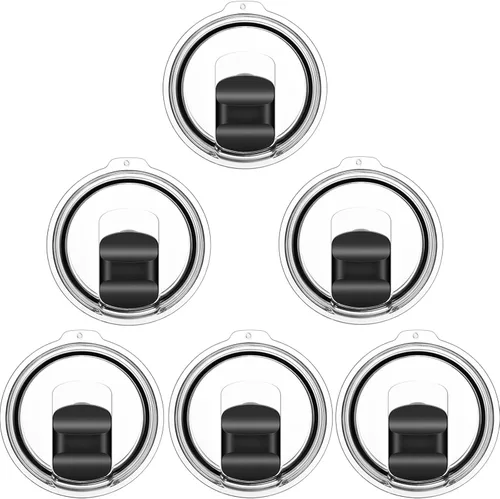 Miniatura 13 de 10 oz Wine Tumbler Lid Replacement, 2 Pack Magnetic Slider Cup Lids Compatible with YETI 6 oz Espresso Mug, 8 oz Stackable Cup, 10oz Tumbler and 10