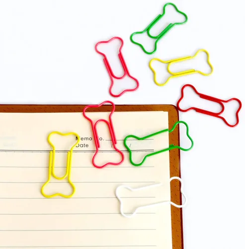 Miniatura 2 de Clips de papel de 5 colores, lindo hueso de perro, clip creativo para archivos de cuadernos, oficina, escuela, uso doméstico, perfecto