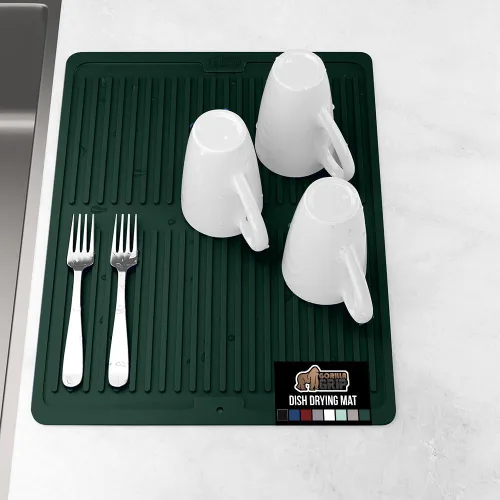 Miniatura 29 de GORILLA GRIP Tapete de microfibra ultra absorbente de agua, malla gruesa de secado rápido, almohadilla antideslizante para platos de fregadero