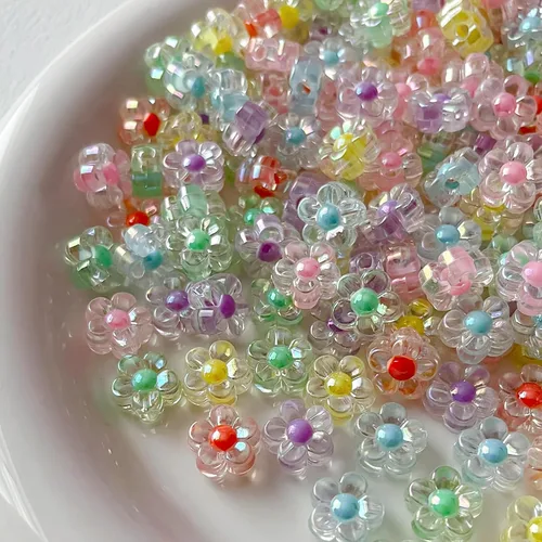 Miniatura 5 de 200 cuentas acrílicas coloridas de color Ab con agujero interior recto transparente para joyería de bricolaje, pulsera, collar, cadena de teléfono