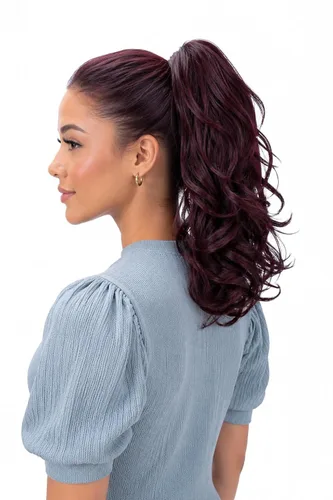 Miniatura 44 de PRETTYSHOP - Extensión de cabello rizado voluminoso, cola de caballo de 14 pulgadas con clip, resistente al calor