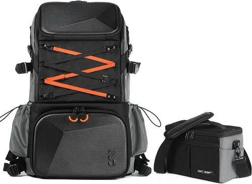 K&F CONCEPT Bolsa de cámara EVA impermeable 2 en 1 mochila para cámara bolsa de hombro 32L gran capacidad con cubierta de lluvia almacenamiento para