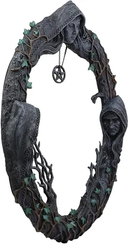 Miniatura 7 de fenlan Triple Moon Goddess - Espejo de pared con espejo retro puntiagudo