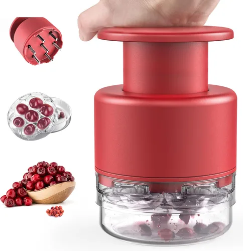 Miniatura 7 de Cherry Pitter - Makmzoon Cherries Corer Cherry Removedor de Cerezas, herramienta de acero inoxidable para hacer mermelada de cereza (negro)