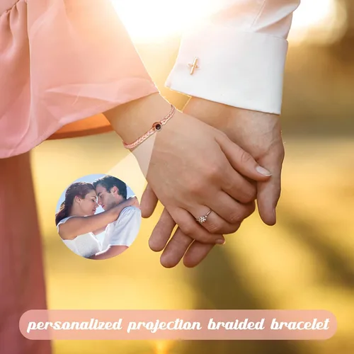 Miniatura 7 de YATEDIY Pulseras personalizadas con imágenes, pulseras de proyección personalizadas con fotos, regalo de joyería de cuerda personalizada para él, su