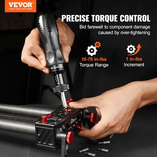 Miniatura 2 de VEVOR Destornillador dinamométrico, destornillador de 1/4 de pulgada, destornillador dinamométrico para electricista con escala, rango de par
