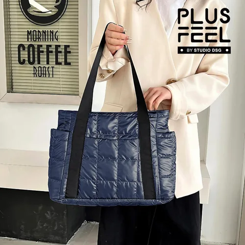 Miniatura 2 de Bolsa de mano acolchada para mujer, bolsa de hombro acolchada, grande, de algodón, suave y acolchada