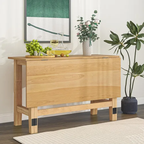 Miniatura 10 de LUMISOL Mesa de comedor extensible para 4 personas, mesa de comedor plegable pequeña para cocina, de 18 a 36 pulgadas, ahorro de espacio, fácil