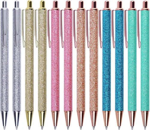 Miniatura 9 de U-RIGHT 12 bolígrafos elegantes para diario, bonitos bolígrafos para mujeres, bolígrafos retráctiles y divertidos para enfermeras, camareras