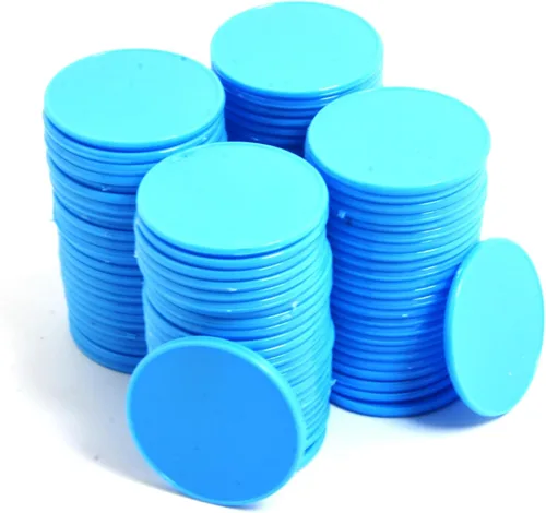 Miniatura 20 de Smartdealspro 100 unidades de 1.260 in/1.26 pulgadas de plástico opaco de aprendizaje de discos, mini fichas de juego de fichas de póquer con caja
