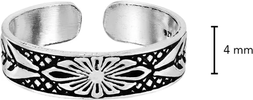 Miniatura 4 de AeraVida Anillo de plata de ley 925 con diseño de flor de aster, anillo ajustable para mujer de plata de ley Anillo de punta abierta de plata