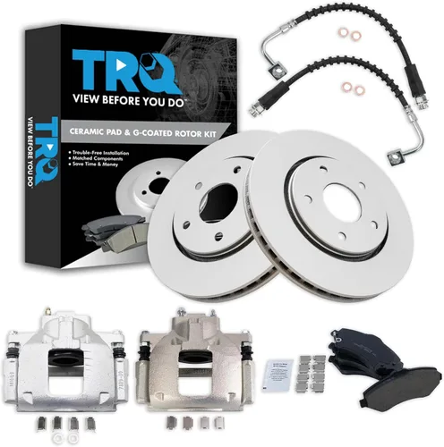 Miniatura 25 de TRQ Kit de pastillas de freno y rotor de cerámica delantera compatible con Chevrolet Malibu 2016