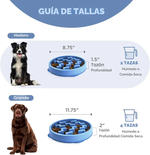 Miniatura 5 de Outward Hound Fun Feeder Slo Bowl Cuenco para perro de alimentación lenta, mediano/pequeño, color azul