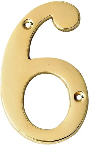 Motif - Números de buzón de latón macizo lacado pulido de 4 pulgadas para exteriores, placas de dirección para números de casa, decoración al aire