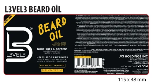 Miniatura 4 de L3 Aceite para barba de nivel 3 – Promueve el crecimiento rápido de la barba, suaviza y restaura el vello facial, aceite perfumado de nivel tres