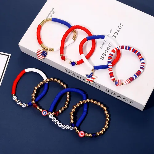 Miniatura 106 de Surfer Heishi - Pulseras apilables para mujer, apilables, de vinilo arcoíris, disco de arcilla, pulseras elásticas para la amistad, joyería bohemia