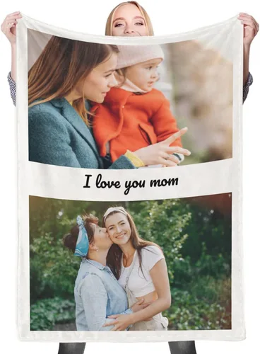 Miniatura 23 de Regalos de cumpleaños personalizados, manta personalizada con mis propias fotos para mujeres, hombres, mamá, papá