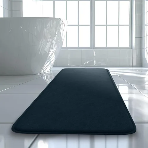 Miniatura 46 de Alfombra de baño de lujo – 1 pieza de alfombrilla de baño de espuma viscoelástica, antideslizante y ultrasuave, altamente absorbente, fácil