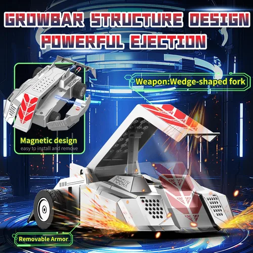 Miniatura 3 de Robots de batalla con control remoto, juguetes de lucha RC para 2 jugadores para niños, robots de lucha inalámbricos, juguetes STEM, juego gris