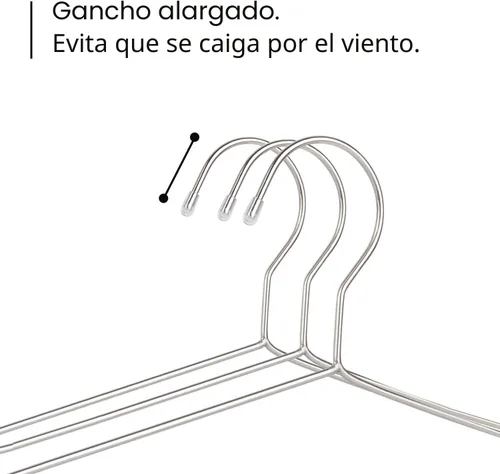 Miniatura 9 de Fayleeko Perchas de alambre para abrigos, paquete de 40 perchas de acero inoxidable resistentes y ultrafinas para ahorrar espacio de 16.5 pulgadas