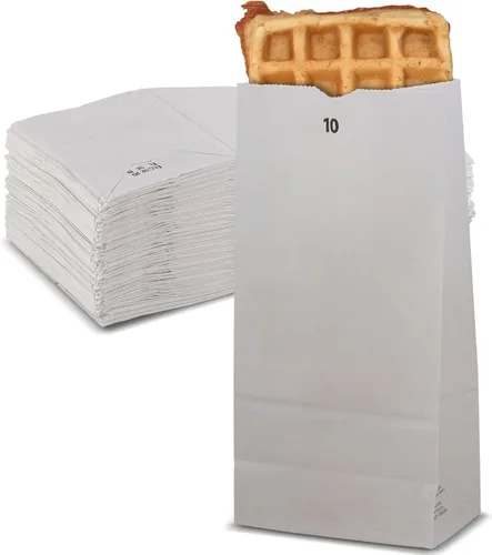 Miniatura 12 de MT Products Bolsas de almuerzo de 10 libras. Bolsas de papel kraft para comestibles y compras, paquete de 50