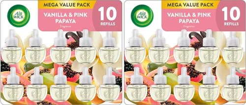 Miniatura 15 de Air Wick Plug-In - Recambios de aceite perfumado, 10 unidades, vainilla y papaya rosa, ambientador, aceites esenciales, ecológicos