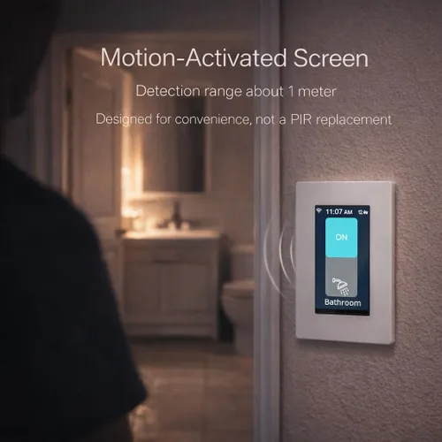 Miniatura 5 de LANBON Interruptor de luz inteligente L9 LCD: mira lo que controlas de un vistazo, pantalla activada por movimiento y luz automática inteligente