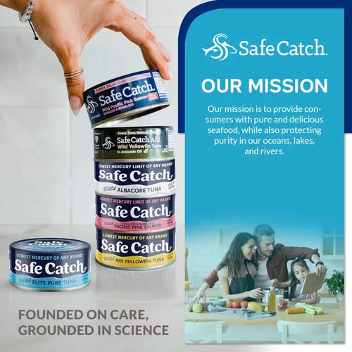 Miniatura 6 de Safe Catch Wild Ahi - Atún de aleta amarilla enlatado, capturado en la naturaleza, con menos mercurio, proteína magra, Omega 3, sin gluten, kosher