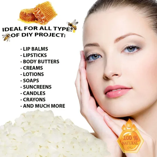 Miniatura 2 de Bolitas de cera de abejas blancas Howemon 5 libras 100% puras y naturales, triple filtradas para cuidado de la piel, cara, cuerpo y cabello, ideal