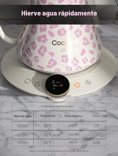 Miniatura 7 de Cocinare Hervidor eléctrico de cuello de cisne, control preciso de temperatura de ±0.5 °F, calentamiento rápido de 1500 W, café y té, acero