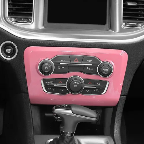 Miniatura 6 de Voodonala Para cargador de radio AC CD interruptor panel de ajuste para Dodge Charger 2015-2019, ABS rosa 1 unidad Rosa/Rebel Fun.