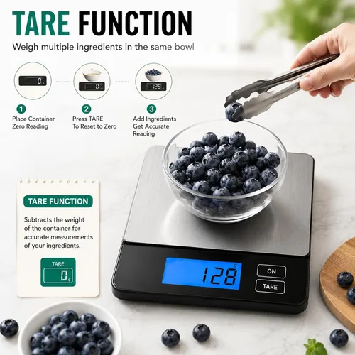 Miniatura 9 de URAMAZ Básculas inteligentes para alimentos de cocina, báscula digital de alimentos de acero inoxidable en gramos y onzas con aplicación de Multi