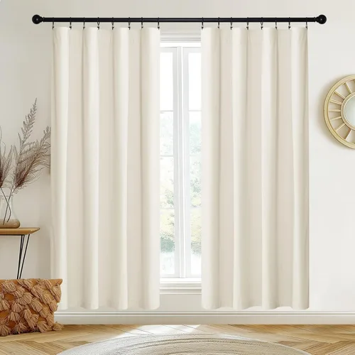 Miniatura 38 de NICETOWN Cortinas blancas extralargas de 144 pulgadas para telón de fondo, cortinas de terciopelo con aislamiento térmico y reducción de ruido