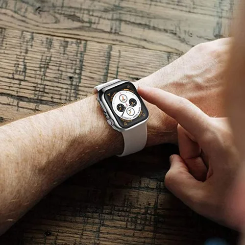 Miniatura 7 de Paquete de 2 fundas de vidrio templado de 1.77 pulgadas compatibles con Apple Watch Series 8 7 fundas protectoras de pantalla de vidrio templado