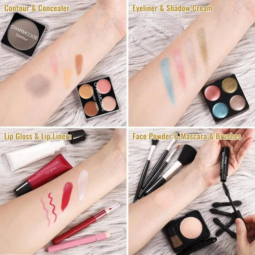 Miniatura 9 de Kit completo de maquillaje para adolescentes y mujeres, estuche de tren de belleza con juego de cosméticos de iniciación, caja de regalo de San