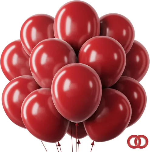 Miniatura 10 de RUBFAC 65 piezas de globos de 12 pulgadas, kit de globos rojos, negros y blancos con confeti y cintas para cumpleaños, bodas, baby shower, Negro
