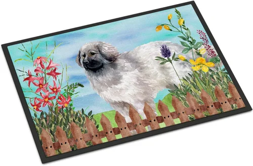 Miniatura 65 de Caroline's Treasures CK1311MAT Cavalier Spaniel Poinsettas - Felpudo de 18 x 27 pulgadas, tapete para puerta delantera, interior y exterior
