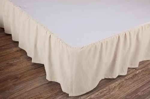 Miniatura 2 de Market Place - Falda de cama natural tamaño individual, 16 pulgadas de caída, color beige crema con volantes