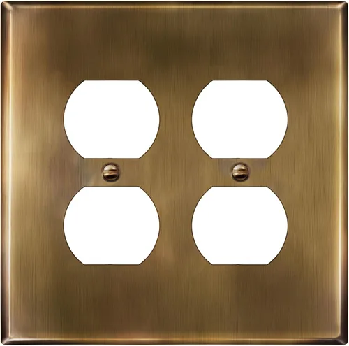 Miniatura 28 de LIDER Placa de pared de metal para receptáculo doble dúplex, resistente a los impactos/corrosión, cubierta de salida de metal, acero inoxidable 430