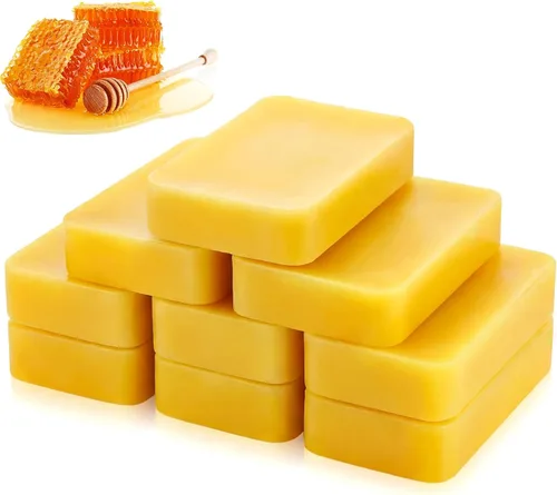 Miniatura 9 de Treela Bloque de cera de abeja pura amarilla de 1 libra, bloque de cera de abeja natural, bloque de cera de grado cosmético para lociones