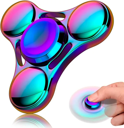 Miniatura 12 de Juguete Fidget Spinners, 2-5 minutos de tiempo de giro de acero inoxidable con rodamiento R188 de metal Fidget Spinner, EDC TDAH alivia el estrés