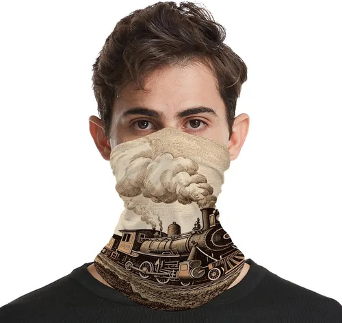 Miniatura 4 de Etching Train Neck Gaiter Breathable & Moisture-Wicking Face Mask Bandana Balaclava Sun Protection Face Cover Scarf Lightweight Seamless Design for