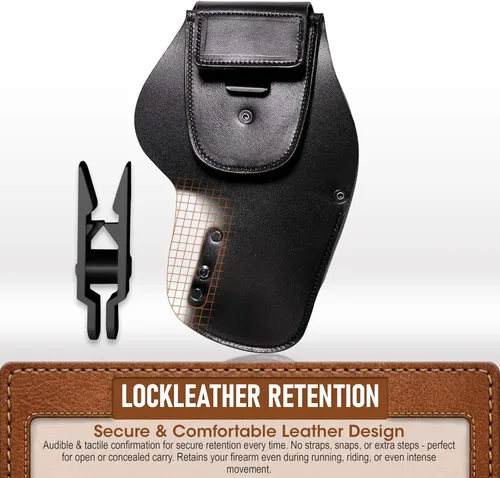 Miniatura 3 de Urban Carry LockLeather Funda G3 Holster - Diseño híbrido de cuero/polímero para ocultación óptima Disponible en tamaños Cadete, Trooper, Teniente