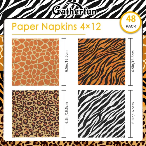 Miniatura 5 de Suministros de fiesta con estampado de animales del zoológico de la selva, platos de papel desechables y servilletas para fiesta de cumpleaños, baby