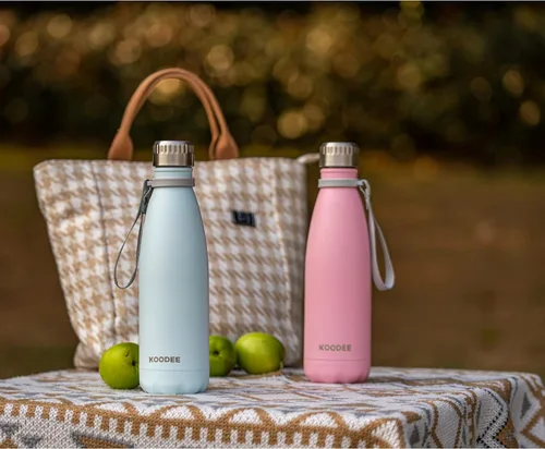 Miniatura 2 de koodee Botella deportiva de agua aislada al vacío de doble pared de acero inoxidable, 17 oz, con forma de botella de refresco, a prueba de fugas