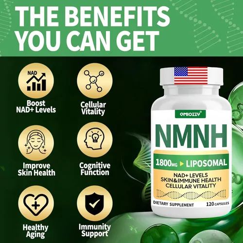Miniatura 4 de Suplemento NMNH 1000mg - Alternativa de nicotinamida mononucleótido, aumenta NAD+ con resveratrol liposomal y nicotinamida ribósido NR, para células
