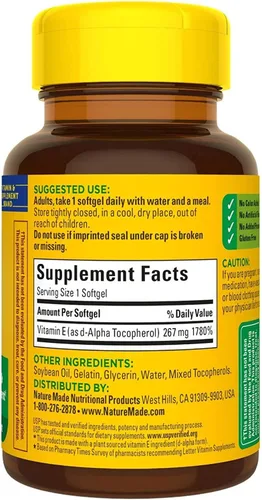 Miniatura 3 de Nature Made Vitamina E 400 UI cápsulas blandas 100 ea (paquete de 2)